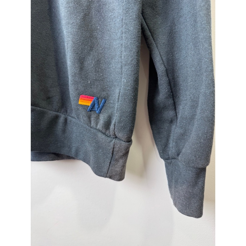Aviator Nation Women Grey Lightning Bolt Neon Stripe Sweatshirt Small - Picture 4 of 10